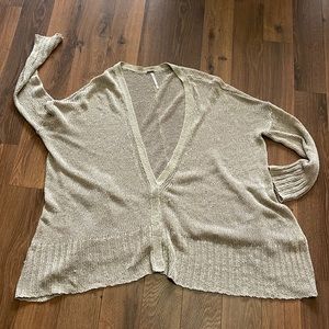 Free People Oversized linen Cardigan Sweater